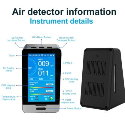 Oro kokybės monitorius CO2 PM2.5 HCHO TVOC su Wifi - Image 5