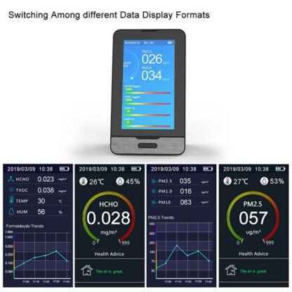 Oro kokybės monitorius CO2 PM2.5 HCHO TVOC su Wifi - Image 6