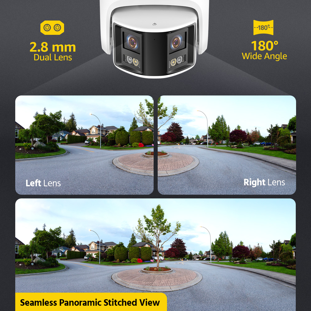 180° laipsnių 6MP DUO POE dviejų objektyvų plataus vaizdo lauko vaizdo kamera - Image 3