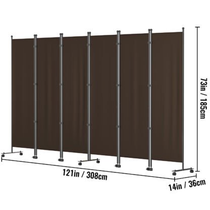 VEVOR 6 skydų kambario pertvara ant ratukų - Image 6