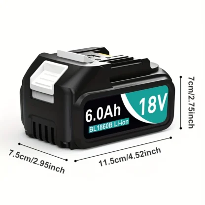 ACIGON 6.0Ah 18V baterija BL1860B su 2x USB įkrovimo prietaisais (5V/2A) - Image 8