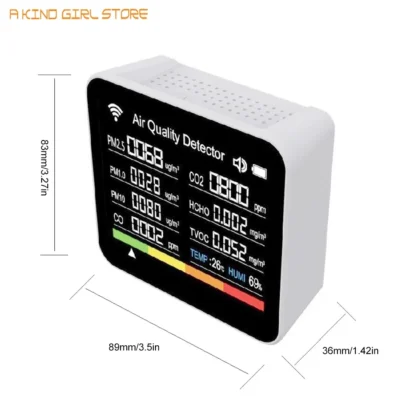14in1 oro kokybės matuotiklis CO2 CO TVOC HCHO PM2.5 PM1.0 PM10 TRMP su WiFi - Image 6